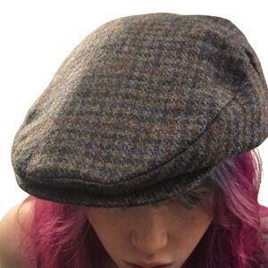Scala Classica Dorfman Pacific 100% Wool Tweed Flat Cap Mens XL Brown Ivy Hat